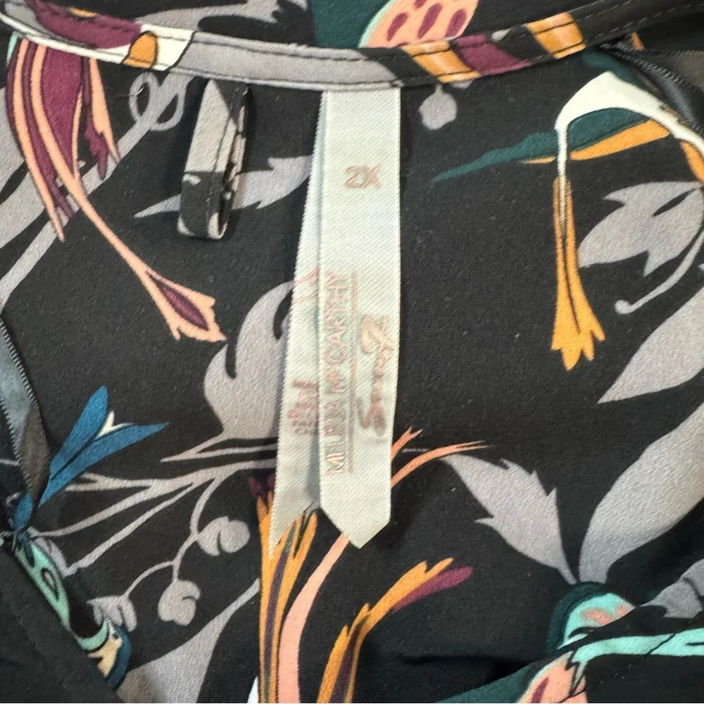Melissa McCarthy Seven 7 High Low Tunic Shirt Long Sleeve Birds Size 2X Swallows - Picture 11 of 14